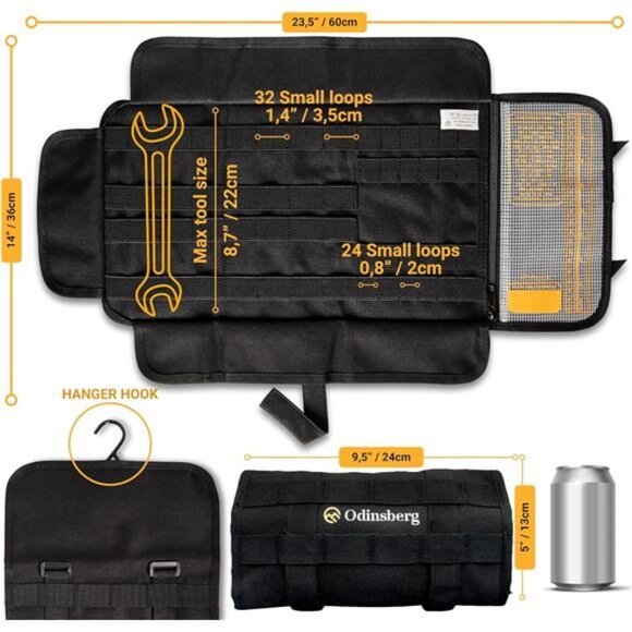 Motorcycle Tool Roll Bag Tools NOT Included - Small Tool Bag Wrench Roll Up Bag - Picture 6 of 7